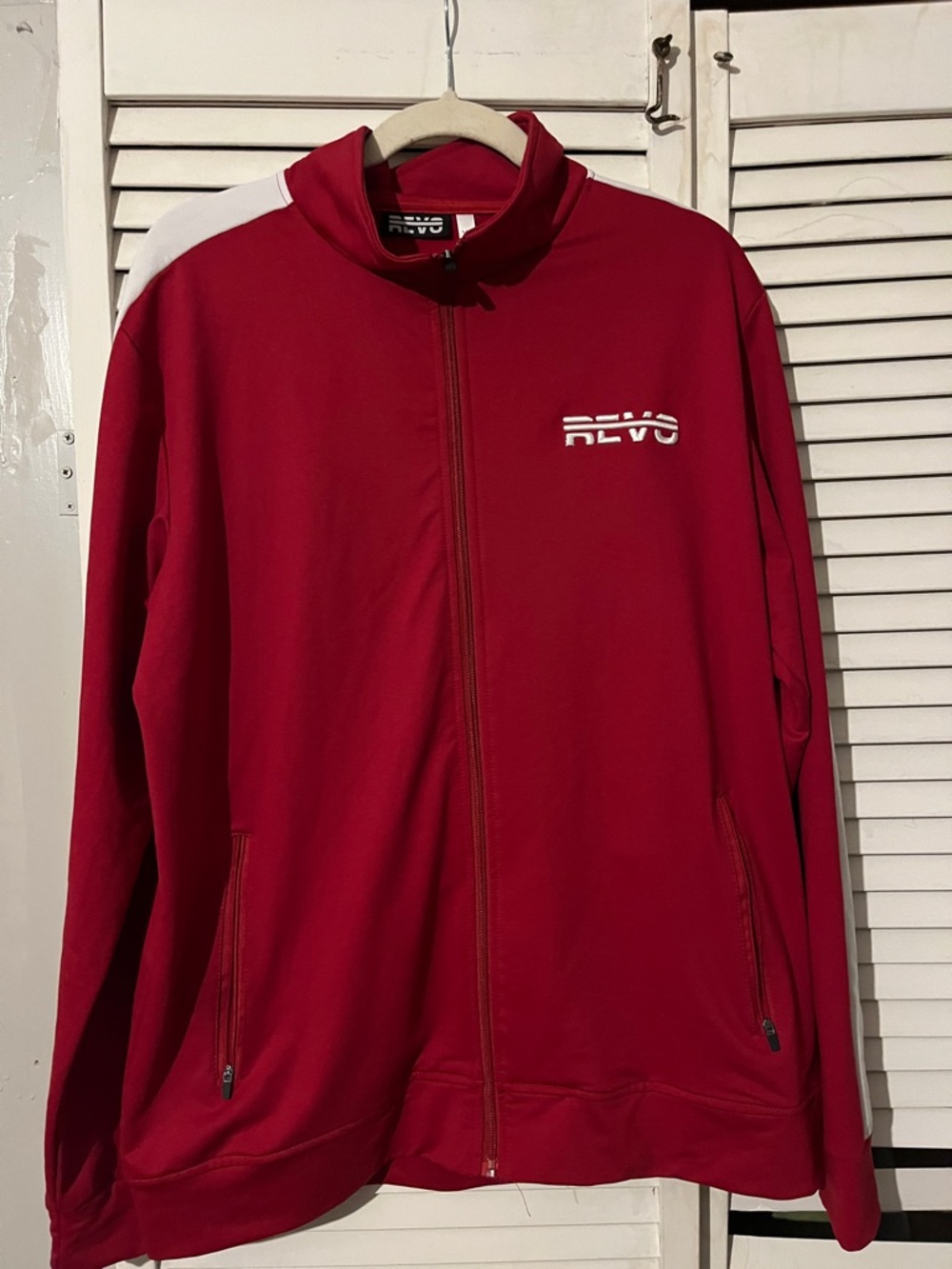REVO Performance Track Jacket - Red/White Full-Zip - Size L